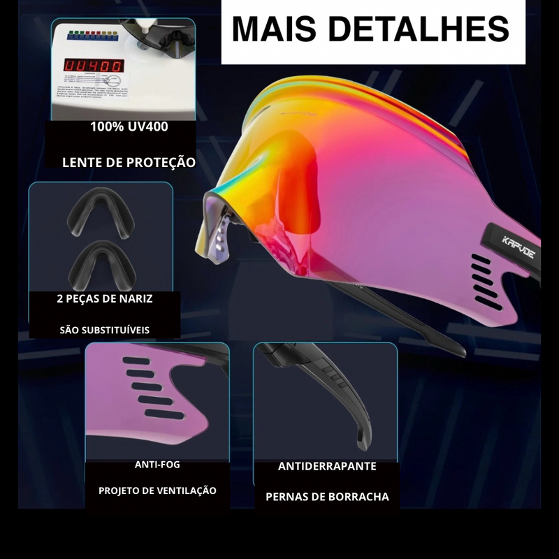 Óculos Ciclismo UV400 Fotocromático Unissex