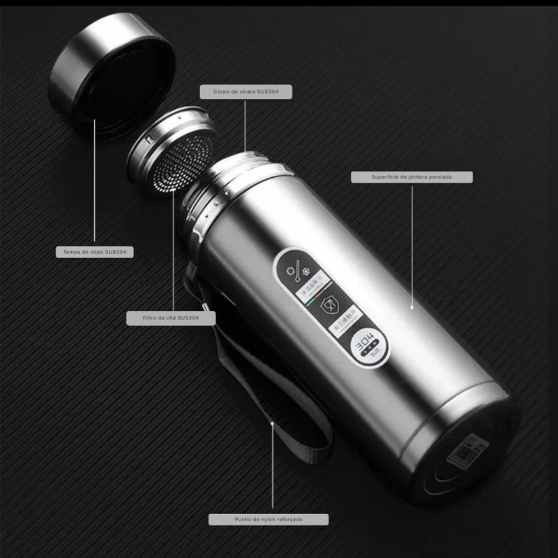 Garrafa Térmica LED 500ML-1L – Aço Inoxidável