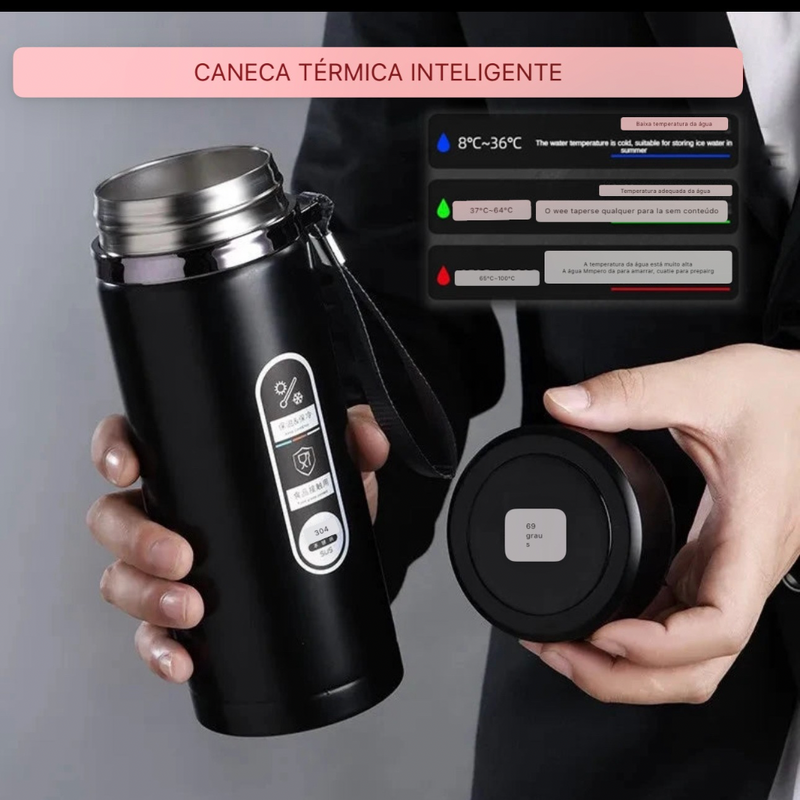 Garrafa Térmica LED 500ML-1L – Aço Inoxidável