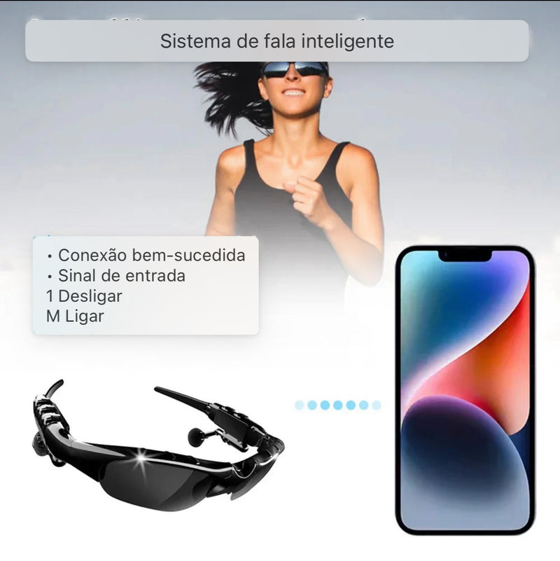 Óculos Bluetooth 5.0 Smart Polarizado com Áudio HD