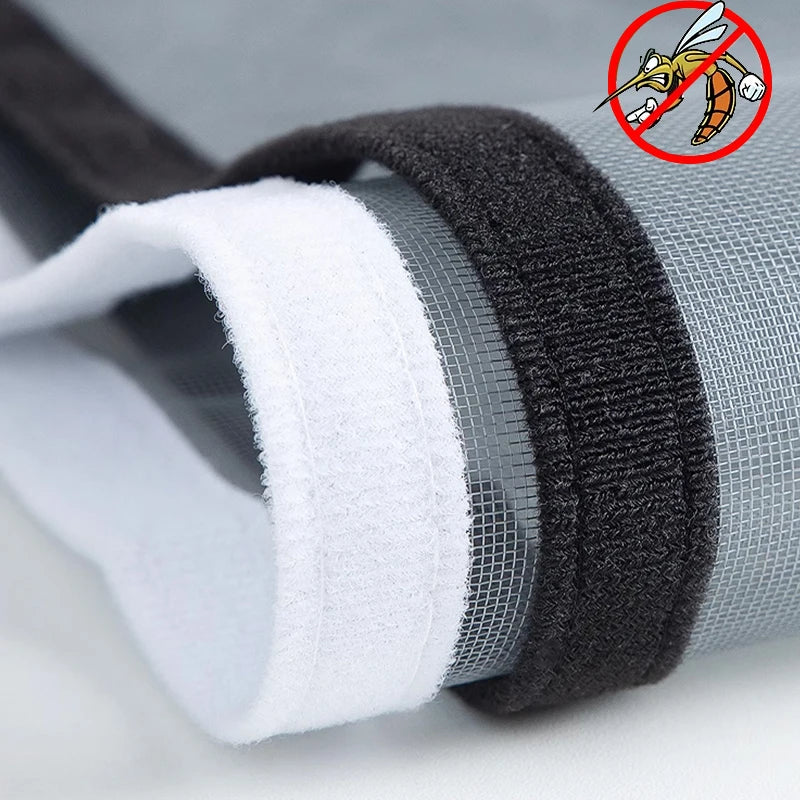 Tela Mosquiteira com Zíper Autocolante – Proteção Contra Insetos para Janelas