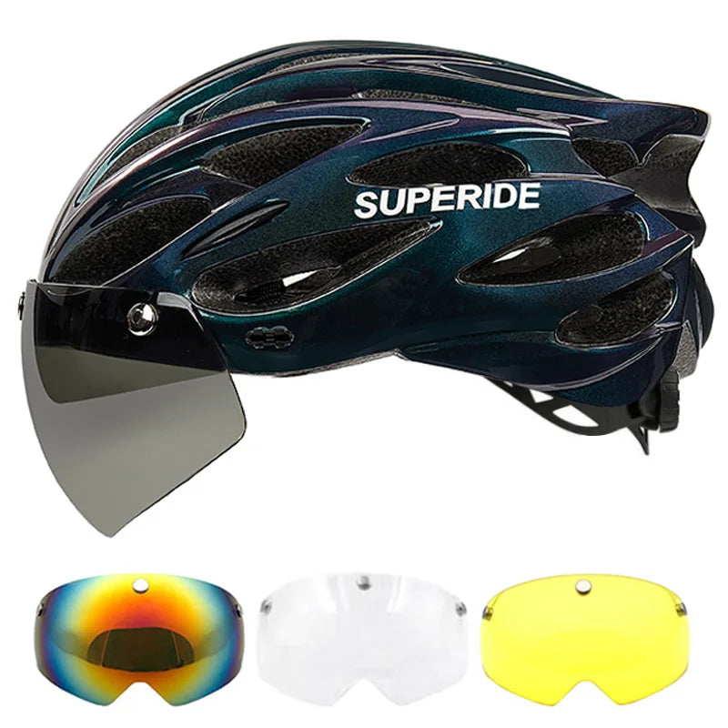 Capacete SUPERIDE Ultalight com Óculos Magnéticos e Viseira