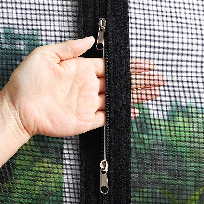 Tela Mosquiteira com Zíper Autocolante – Proteção Contra Insetos para Janelas