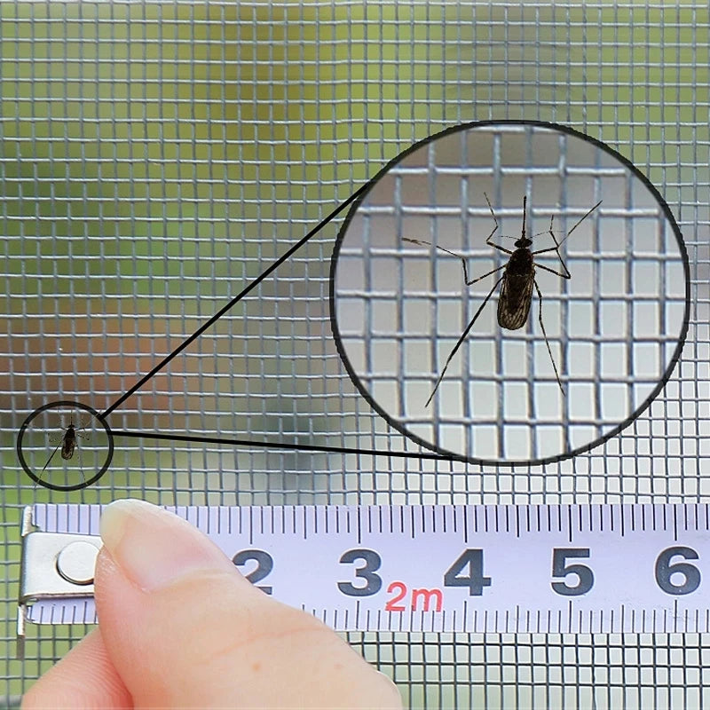 Tela Mosquiteira com Zíper Autocolante – Proteção Contra Insetos para Janelas