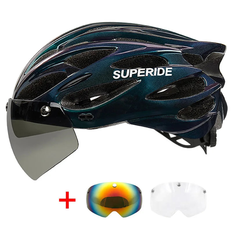 Capacete SUPERIDE Ultalight com Óculos Magnéticos e Viseira