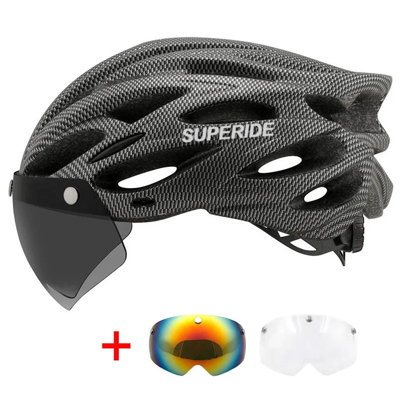 Capacete SUPERIDE Ultalight com Óculos Magnéticos e Viseira - Lynzo