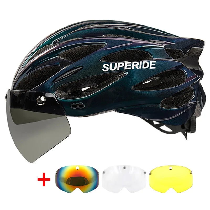 Capacete SUPERIDE Ultalight com Óculos Magnéticos e Viseira - Lynzo
