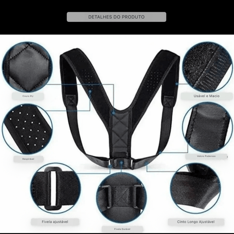 Corretor de Postura BeeChip – Conforto e Ajuste Ergonômico - Lynzo