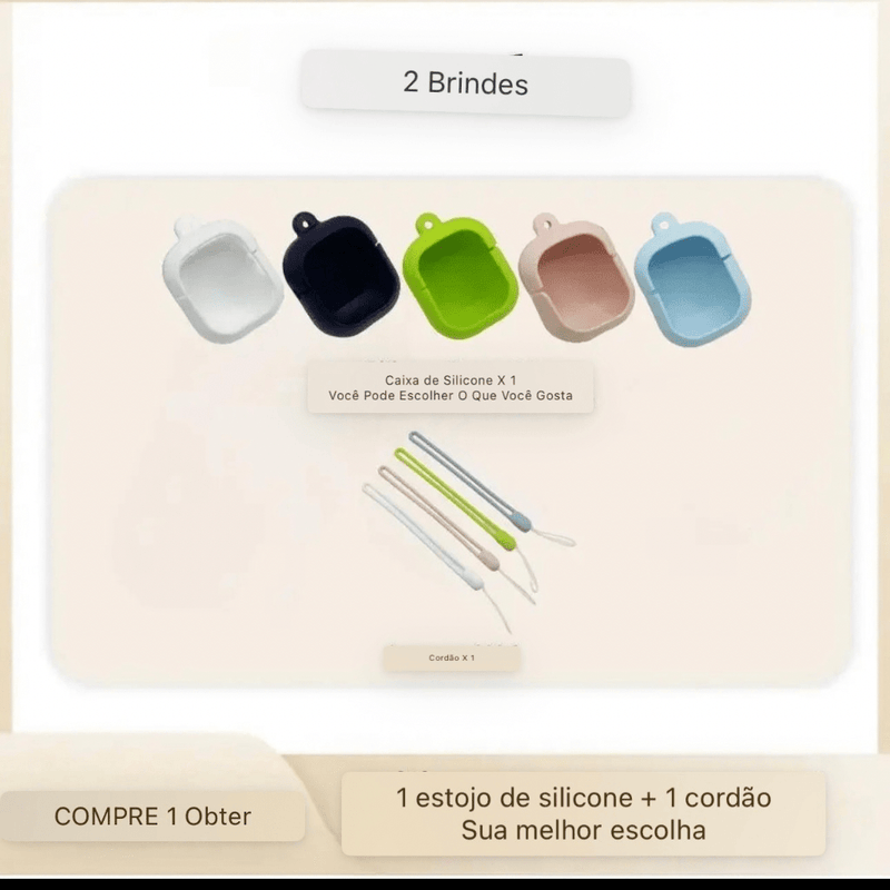 Fone T2 TWS Gamer Bluetooth 5.3 + Capa e Cordão - Lynzo