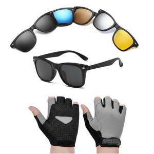 Kit Óculos Magnético + Luva Ciclismo